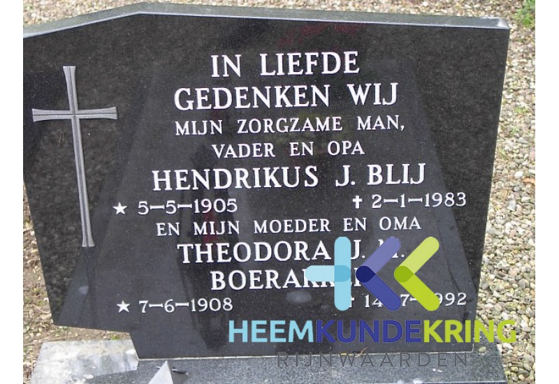 Grafstenen kerkhof Herwen Coll. HKR (60) H.J.Blij & Th. J. M. Boerakker